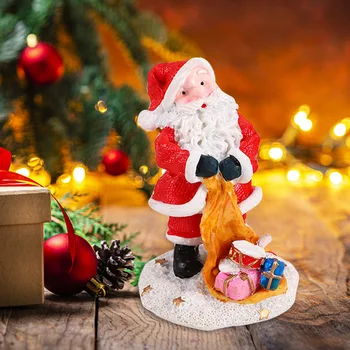 Креативная скульптура Санта-Клауса из смолы Портативные украшения Санта-Клауса Многофункциональный декор Праздничная атмосфера для декора Рождественской елки