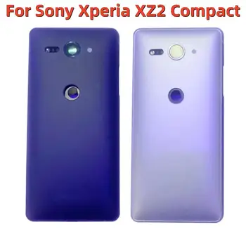 Крышка батарейного отсека Корпус задней дверцы чехол для Sony Xperia XZ2 Compact H8324 H8314 Задняя крышка с объективом в рамке камеры