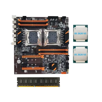 Материнская плата с двойным процессором X99 LGA2011 Поддерживает материнскую плату с памятью DDR4 ECC с процессором 2XE5 2620 V3 + ОПЕРАТИВНАЯ память DDR4 4 ГБ 2133 МГц