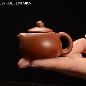 Мини-Чайник из фиолетовой глины, украшение для чайных питомцев, Бутик, Украшение для чайного столика, Аксессуары для домашнего цветочного горшка, Декоративный Горшок для дома