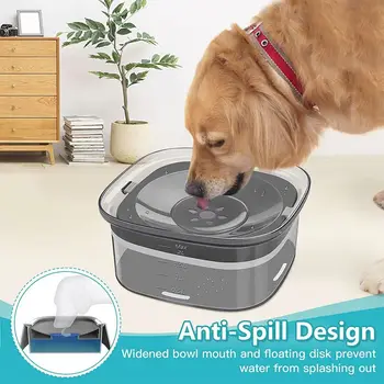 Миска для воды для собак, непроливаемая миска для собак большой емкости, миска для защиты от удушья, не разливающаяся вода с медленной подачей воды