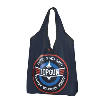 Модные Истребители ВВС Top Gun Shopping Tote Bag Портативная Сумка Maverick Film Бакалейная Сумка Через Плечо Shopper Bag