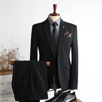 Мужской костюм Для свадьбы, Формальный Костюм Жениха, Мужская мода, 3 предмета (Куртка + Жилет + брюки), мужские деловые офисные высококачественные мужские костюмы, черный