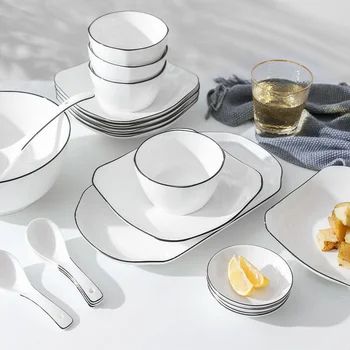 Набор посуды, бытовые палочки для еды, керамические чаши и тарелки, миски для еды, комбинация японской легкой роскошной посуды, одна или две