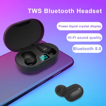 Наушники-вкладыши с шумоподавлением и стереозвуком с микрофоном, беспроводными басами, Bluetooth-наушниками-вкладышами, 5.0 Стерео гарнитура E6S Bluetooth