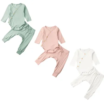 Новая одежда для новорожденных мальчиков и девочек, зимние топы, брюки, комплекты одежды, спортивные костюмы