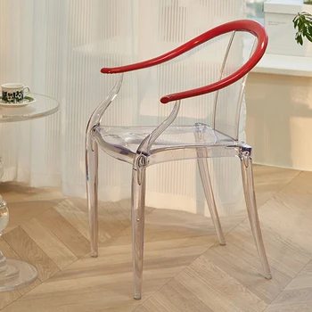 Новые китайские Прозрачные Обеденные Стулья, Акриловый стул Великого Мастера, Креативное простое кресло в стиле Мин и Цин, Пластиковый стул