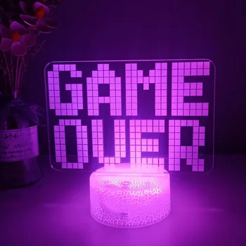 Новый 3D светодиодный настольный ночник Дизайн игровой консоли 7 16 цветов Меняющая Настольную лампу Атмосфера Декор для домашней вечеринки Новинки Подарков