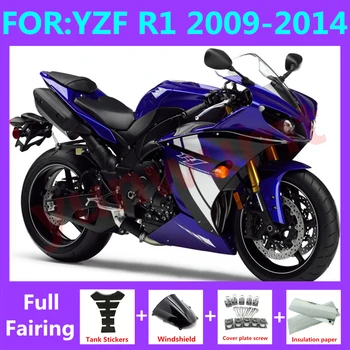Новый ABS Мотоцикл полный комплект обтекателей подходит Для YZF R1 2009 2010 2011 2012 2013 2014 YFZ-R1 Комплекты Кузовных Обтекателей синий черный