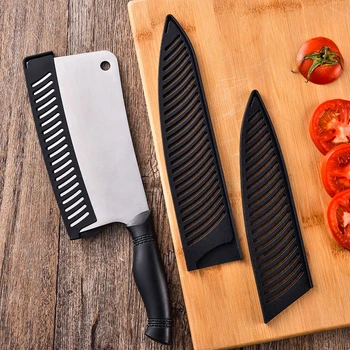 Ножны для кухонных ножей Черные Пластиковые чехлы для ножей Чехол Защита лезвия Кухонные Инструменты для хранения Расходные материалы Столовые приборы Гаджеты Аксессуары