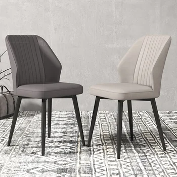 Обеденные стулья с высокой спинкой для кухни Современный минималистичный офисный стул в скандинавском стиле, одноместный стул для отдыха, роскошный стул для ресторана