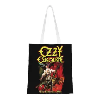 Оззи Осборн Певец британского рока и хэви-метала, Бакалейная лавка, Сумки для покупок, женские сумки Kawaii, холщовые сумки для покупателей, сумочка