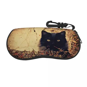 Переносной футляр для очков Black Cat в винтажном настенном футляре для солнцезащитных очков, мягкий футляр для очков с застежкой-шнуром, футляр для очков