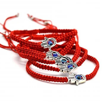Плетеная веревка ручной работы, счастливый браслет из красной нити, браслеты-талисманы от сглаза для женщин, приносящие удачу и спокойствие Регулируемый размер
