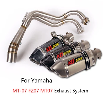 Полная Выхлопная Система для Yamaha MT-07 FZ07 MT07 Мотоциклетный Коллектор Mid Link Tube Slip On 51 мм Глушитель Escape Съемный DB Killer