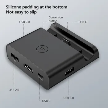 Портативная док-станция для телевизора, адаптер для зарядки коммутатора с 3 USB-портами для консоли коммутатора