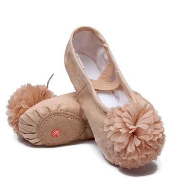 Прекрасная парусиновая обувь на мягкой подошве для девочек, детская кружевная обувь для занятий балетом, Танцевальная обувь для детей, Балетная обувь для танцев