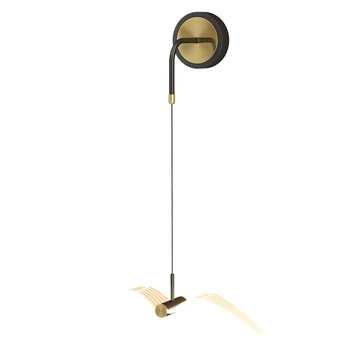 Прикроватная лампа Современный минималистичный небольшой подвесной светильник для спальни, фоновый светильник для гостиной, настенный светильник для птиц