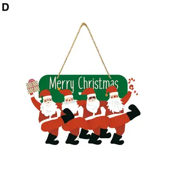 Радостное Рождественское украшение, подвесное украшение на двери, Праздничная вывеска на двери Санта-Клауса, яркое праздничное украшение для удобства использования