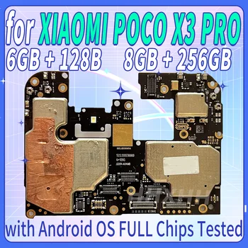 Разблокированная Основная Мобильная Плата Материнская Плата Для смартфона Xiaomi POCO X3 Pro Материнская Плата 6 ГБ 128 ГБ /8 ГБ 256 ГБ Snapdragon Full Chips