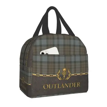 Роскошная клетчатая сумка для ланча Outlander, портативный клетчатый термоохладитель, ланч-бокс с пищевой изоляцией для детей, школьные сумки для пикника