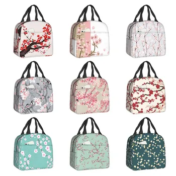 Сакура в японском стиле, изолированная сумка для ланча для женщин, кулер с цветами Сакуры, Термосумка для ланча, офис для пикника, путешествия