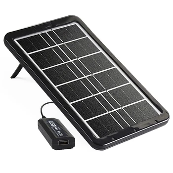 Солнечная панель USB мощностью 5 В 6 Вт, портативное эффективное зарядное устройство на солнечной батарее с кабелем для мобильного телефона, блок питания, Вентилятор камеры