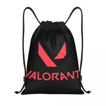 Сумки на шнурке с логотипом Game Valorant для мужчин и женщин, легкий рюкзак для хранения в спортивном зале