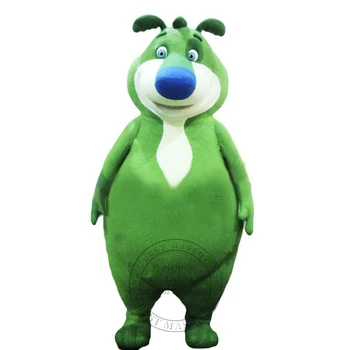 Супер Милый Зеленый Медведь Костюм талисмана Вечеринка по случаю дня рождения Аниме косплей Наряд Реклама Рождественский костюм