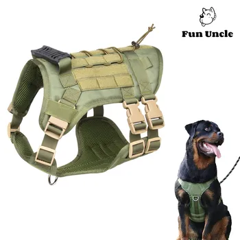 Тактическая шлейка для собак среднего размера Без натяжения, военный служебный жилет с ручкой, Жилет для домашних собак для тренировок на охоте, прогулок
