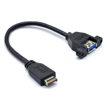 Удлинитель USB 3.2 Gen2 с Винтовым креплением на передней панели 10 Гбит/с 20Pin TYPE-E к USB3.1 TYPE-A с гнездовым разъемом/Штекерным Адаптером-удлинителем