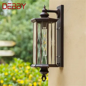 Уличный настенный светильник DEBBY Retro Водонепроницаемые бра IP65, Декоративное светодиодное освещение для дома, крыльца, двора