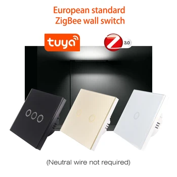 Умный Настенный выключатель COLOROCK Euro Standard ZigBee Control 1-Gang 10A 90-250 В переменного тока Tuya Smart Life App Нейтральный Провод Не требуется