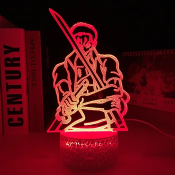 Фигурка аниме Зоро, 3D сенсорный сенсор, красочный белый ночник на базе, подарок ребенку на День Рождения, ночник для декора комнаты, светильник для дропшиппинга