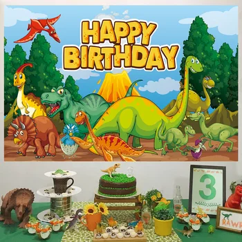 Фон с Днем Рождения, тематическое украшение для вечеринки в честь динозавра, Душа ребенка, Дня рождения детей 2023