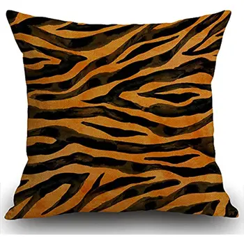 Чехол для подушки из меха животных, тигр, черная, желтая, оранжевая, коричневая полоса, Декоративные наволочки для дикой природы, Квадратный чехол для подушки